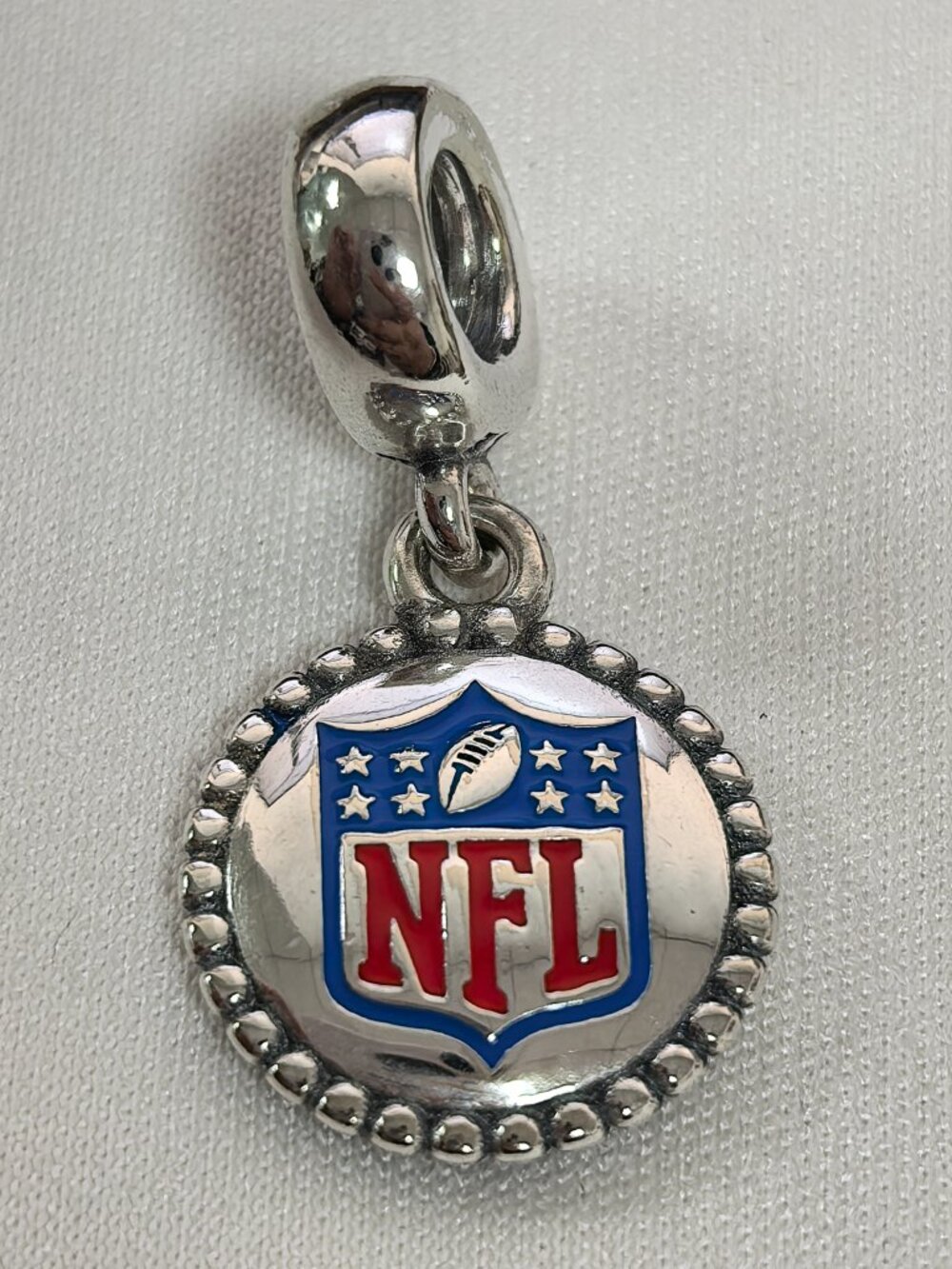 Pandora Football NFL Shield Logo Exclusive Charm Pendant, S925 Silver Jewelry